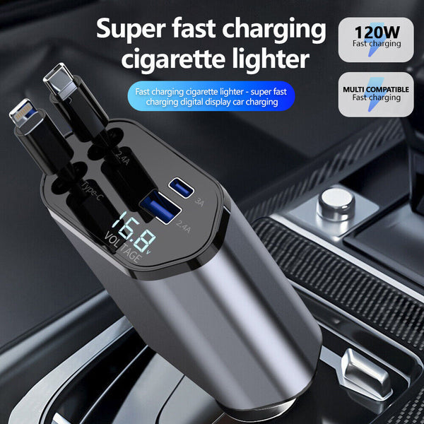 4IN1 Retractable Car Charger