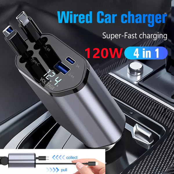 4IN1 Retractable Car Charger