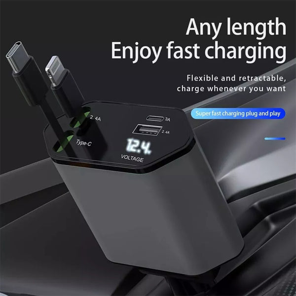 4IN1 Retractable Car Charger