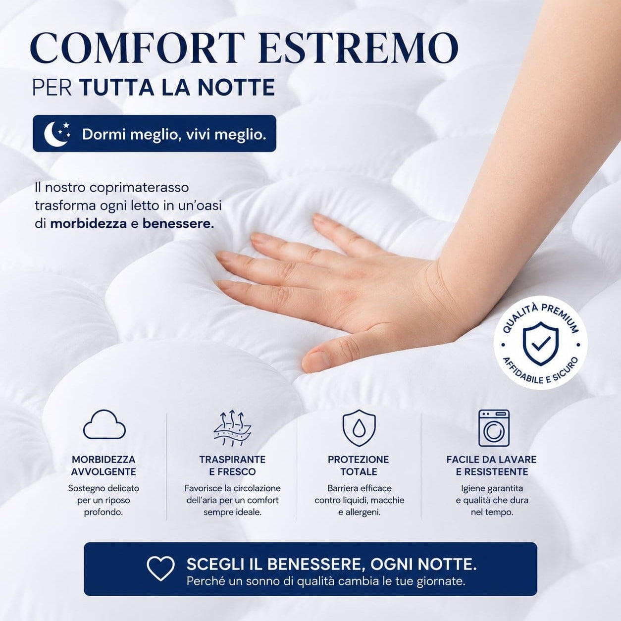 Coprimaterasso Impermeabile DOMORA + 2 Federe Impermeabili GRÁTIS