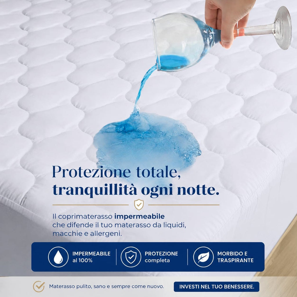 Coprimaterasso Impermeabile DOMORA + 2 Federe Impermeabili GRÁTIS
