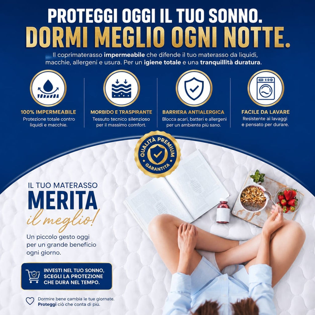 Coprimaterasso Impermeabile DOMORA + 2 Federe Impermeabili GRÁTIS