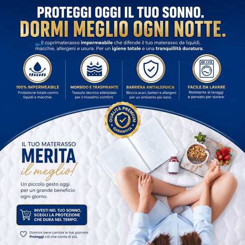 Coprimaterasso Impermeabile DOMORA + 2 Federe Impermeabili GRÁTIS