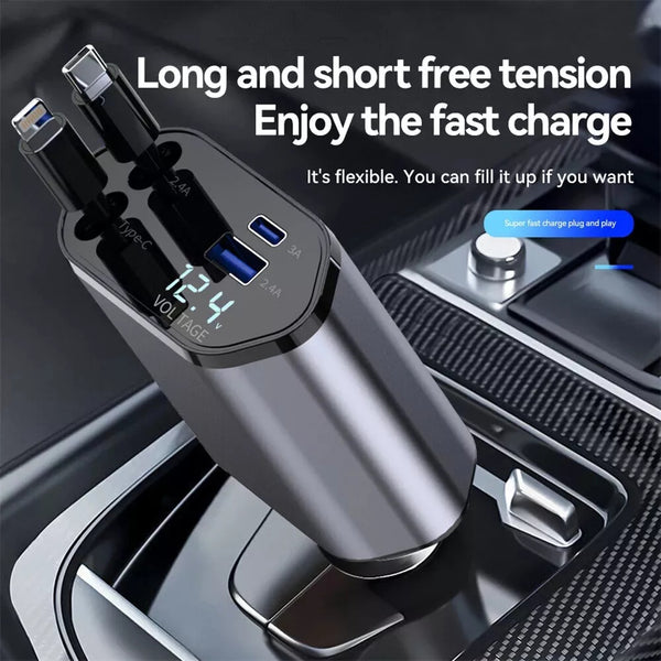 4IN1 Retractable Car Charger